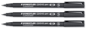 Staedtler Lumocolor CD/DVD Marker Pens Line 0.4mm Assorted Ref 310CDS [Pack 4] Ident: 94C