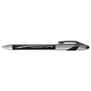 Paper Mate Flexgrip Elite Ball Pen Retractable 1.4mm Tip 1.0mm Line Black Ref S0767600 [Pack 12] Ident: 78D