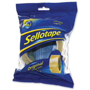 Sellotape Original Golden Tape Roll Non-static Easy-tear Large 48mmx66m Ref 1443304 [Pack 6]