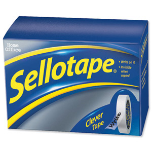 Sellotape Clever Tape Roll Write-on Copier-friendly Tearable 18mmx25m Matt Ref 1444600 [Pack 8] Ident: 357D