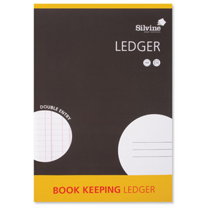 Silvine Book Keeping Notebook Double Entry 32 Pages A4 Ref SJA4L [Pack 12]