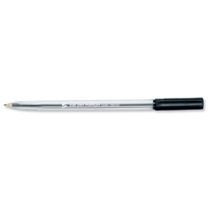 5 Star Ball Pen Clear Barrel Medium 1.0mm Tip 0.4mm Line Black [Pack 50]
