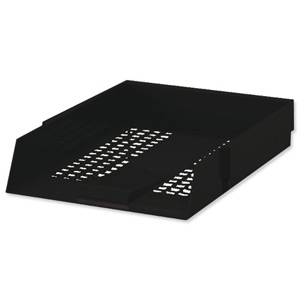 5 Star Letter Tray High-impact Polystyrene Foolscap Black Ref CP0435SBLK