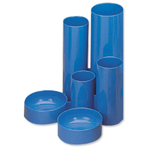 5 Star Desk Tidy with 6 Compartment Tubes Blue Ident: 327F