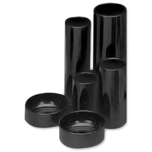 5 Star Desk Tidy with 6 Compartment Tubes Black Ident: 327F