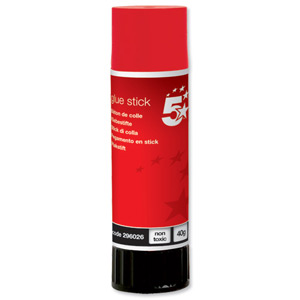 5 Star Glue Stick Solid Washable Non-toxic Large 40g Ident: 350D