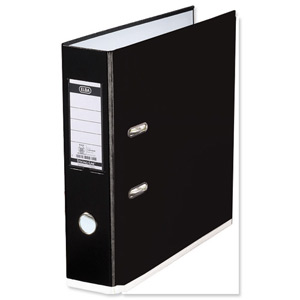 Elba MyColour Lever Arch File Polypropylene Capacity 80mm A4 Black and White Ref 100081033