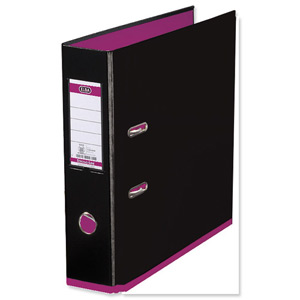 Elba MyColour Lever Arch File Polypropylene Capacity 80mm A4 Black and Pink Ref 100081035 Ident: 227D