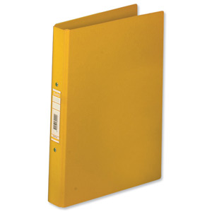 Elba Vision Ring Binder Heavyweight PVC 2 O-Ring Size 25mm A4 Yellow Ref 130406