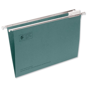 5 Star Suspension File Manilla Heavyweight with Tabs and Inserts Foolscap Green Ref 100331398 [Pack 50] Ident: 210B