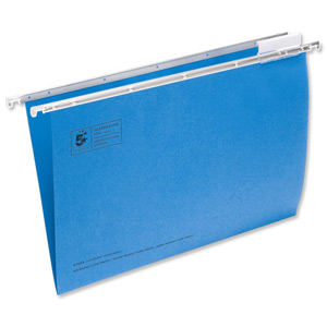 5 Star Suspension File Manilla Heavyweight with Tabs and Inserts Foolscap Blue Ref 100331399 [Pack 50]