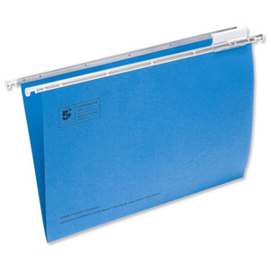 5 Star Suspension File Manilla Heavyweight with Tabs and Inserts Foolscap Blue Ref 100331399 [Pack 50] Ident: 210B