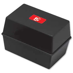 5 Star Card Index Box Capacity 250 Cards 5x3in 127x76mm Black Ident: 342B