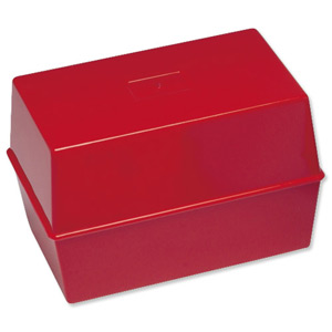 5 Star Card Index Box Capacity 250 Cards 6x4in 152x102mm Red