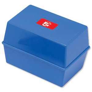5 Star Card Index Box Capacity 250 Cards 8x5in 203x127mm Blue