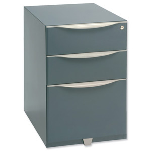 Trexus Sonix Filing Pedestal Steel Tall Under-desk 3 Drawer Foolscap W420xD564xH645mm Grey Ident: 437A