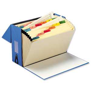 5 Star Expanding Box File 20 Pockets A-Z Foolscap W374xD134xH253mm Blue Ident: 206D