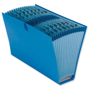 5 Star Expanding File with Cloth Ties 16 Pockets A-Z Quarters 1-31 Foolscap Blue Ident: 206B