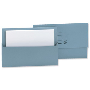 5 Star Document Wallet Half Flap 250gsm Capacity 32mm Foolscap Blue [Pack 50]