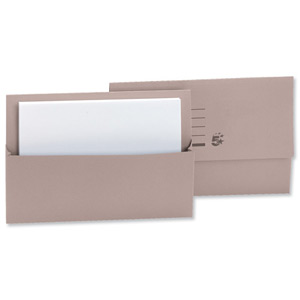 5 Star Document Wallet Half Flap 250gsm Capacity 32mm Foolscap Buff [Pack 50]
