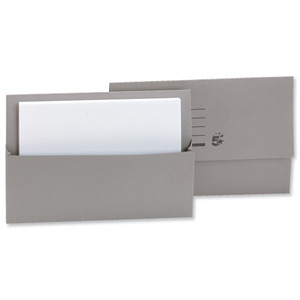 5 Star Document Wallet Half Flap 250gsm Capacity 32mm Foolscap Grey [Pack 50]