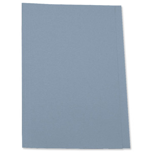 5 Star Square Cut Folder Recycled Pre-punched 250gsm Foolscap Blue [Pack 100]