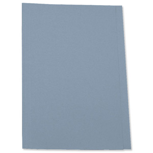 5 Star Square Cut Folder Recycled Pre-punched 250gsm Foolscap Blue [Pack 100] Ident: 183A