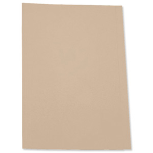 5 Star Square Cut Folder Recycled Pre-punched 250gsm Foolscap Buff [Pack 100] Ident: 183A