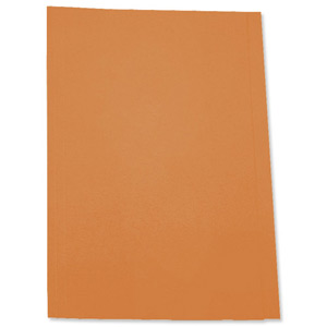 5 Star Square Cut Folder Recycled Pre-punched 250gsm Foolscap Orange [Pack 100]