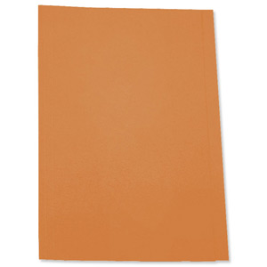 5 Star Square Cut Folder Recycled Pre-punched 250gsm Foolscap Orange [Pack 100] Ident: 183A