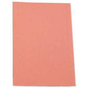 5 Star Square Cut Folder Recycled Pre-punched 250gsm Foolscap Pink [Pack 100]