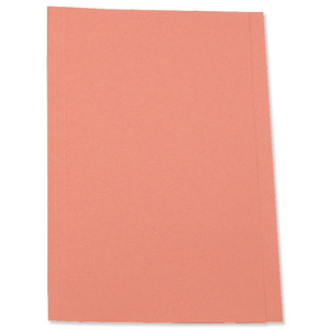 5 Star Square Cut Folder Recycled Pre-punched 250gsm Foolscap Pink [Pack 100] Ident: 183A