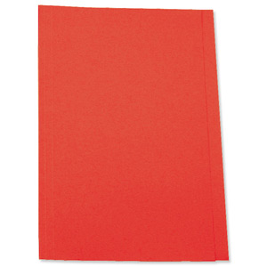 5 Star Square Cut Folder Recycled Pre-punched 250gsm Foolscap Red [Pack 100] Ident: 183A