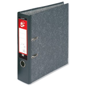 5 Star Lever Arch File 70mm Foolscap Cloudy Grey [Pack 10] Ident: 223C