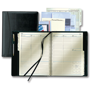 Collins Elite 2012 Manager Diary Wirobound Week To View Half-hourly W190xH260mm Black Ref 1190VBLK