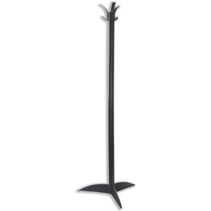 Coat Stand Budget Extruded Polymer Recycled Plastic 3 Tough Hooks Black Ident: 487B