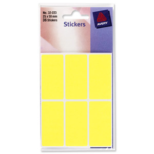 Avery Packets of Labels 50x25mm Fluorescent Yellow Ref 32-223 [10x36 Labels] Ident: 138A