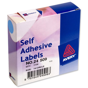 Avery Label Dispenser for Diam.19mm Blue Ref 24-509 [1120 Labels] Ident: 138B