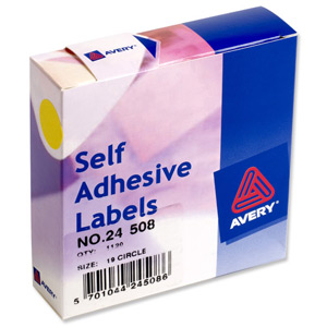 Avery Label Dispenser for Diam.19mm Yellow Ref 24-508 [1120 Labels] Ident: 138B