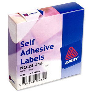 Avery Label Dispenser for 12x18mm White Ref 24-415 [2000 Labels] Ident: 138B