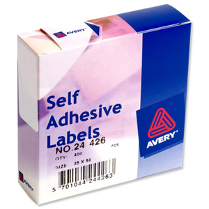 Avery Label Dispenser for 25x50mm White Ref 24-426 [400 Labels] Ident: 138B