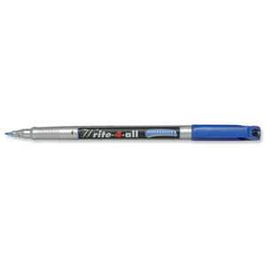 Stabilo Write-4-all Permanent Marker Pen Waterproof 0.7mm Line Blue Ref 156-41 [Pack 10] Ident: 94B
