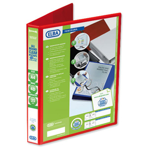 Elba Presentation Ring Binder PVC 4 D-Ring 25mm Capacity A4 Red Ref 400008506 [Pack 6] Ident: 221A