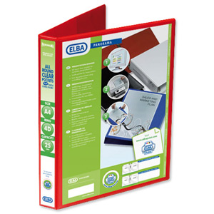 Elba Presentation Ring Binder PVC 4 D-Ring 25mm Capacity A4 Red Ref 400008506 [Pack 6]