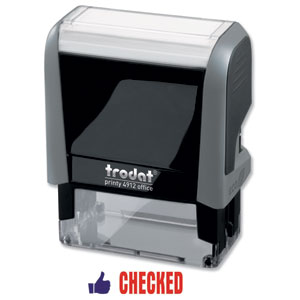 Trodat Office Printy Stamp Self-inking - Checked - 18x46mm Reinkable Red and Blue Ref 54295 Ident: 345A