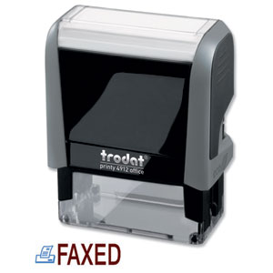 Trodat Office Printy Stamp Self-inking - Faxed - 18x46mm Reinkable Red and Blue Ref 43201 Ident: 345A