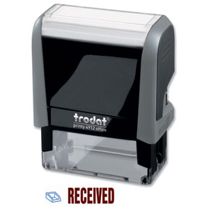 Trodat Office Printy Stamp Self-inking - Received - 18x46mm Reinkable Red and Blue Ref 43202 Ident: 345A