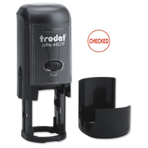 Trodat Printy 46019 Word Stamp Self Inking - Checked - Reinkable Red Ref 54292