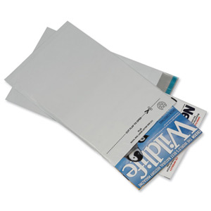 PostSafe LightWeight Envelopes Polythene White Opaque C4 W235xH310mm Peel and Seal Ref PL23 [Pack 100]