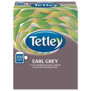 Tetley Tea Bags String and Tag Earl Grey Ref 1243Y [Boxed 100] Ident: 609E